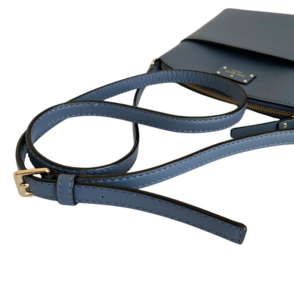 Kate Spade Smoky Blue Crossbody Bag Adjustable Strap Front Pocket - Picture 9 of 10